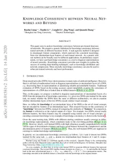 Knowledge Consistency between Neural Networks and Beyond