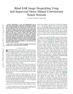 Blind SAR Image Despeckling Using Self-Supervised Dense Dilated
  Convolutional Neural Network