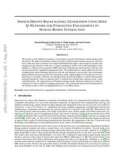 Speech Driven Backchannel Generation using Deep Q-Network for Enhancing
  Engagement in Human-Robot Interaction