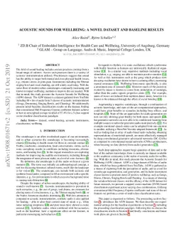 Acoustic Sounds for Wellbeing: A Novel Dataset and Baseline Results