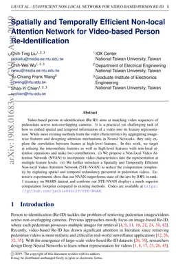Spatially and Temporally Efficient Non-local Attention Network for
  Video-based Person Re-Identification
