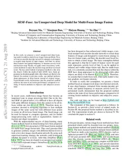 SESF-Fuse: An Unsupervised Deep Model for Multi-Focus Image Fusion
