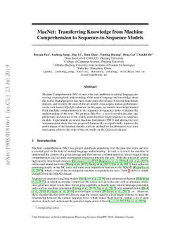 MacNet: Transferring Knowledge from Machine Comprehension to
  Sequence-to-Sequence Models