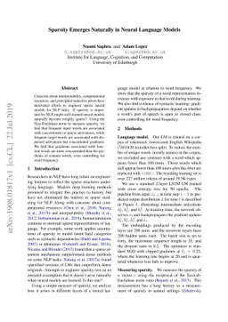 Sparsity Emerges Naturally in Neural Language Models