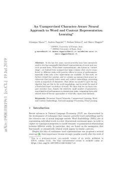 An Unsupervised Character-Aware Neural Approach to Word and Context
  Representation Learning