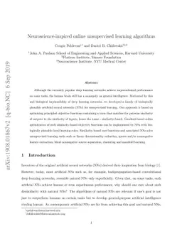 Neuroscience-inspired online unsupervised learning algorithms