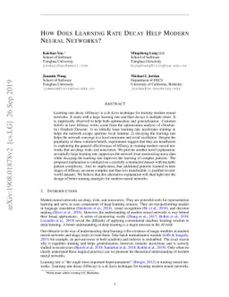 How Does Learning Rate Decay Help Modern Neural Networks?