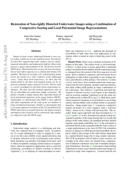 Restoration of Non-rigidly Distorted Underwater Images using a
  Combination of Compressive Sensing and Local Polynomial Image Representations