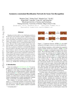 Symmetry-constrained Rectification Network for Scene Text Recognition