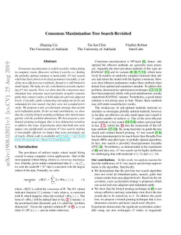 Consensus Maximization Tree Search Revisited