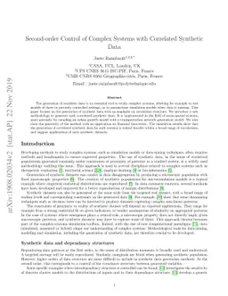 Second-order Control of Complex Systems with Correlated Synthetic Data