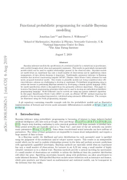 Functional probabilistic programming for scalable Bayesian modelling
