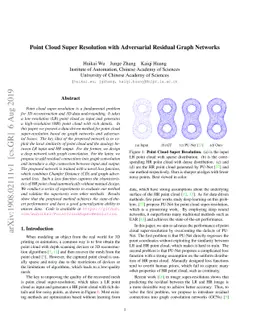Point Cloud Super Resolution with Adversarial Residual Graph Networks