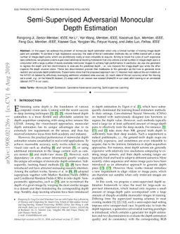 Semi-Supervised Adversarial Monocular Depth Estimation