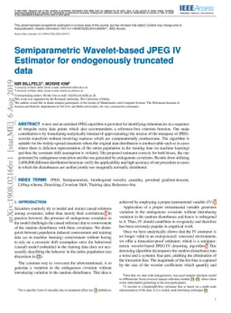 Semiparametric Wavelet-based JPEG IV Estimator for endogenously
  truncated data