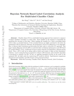 Bayesian Network Based Label Correlation Analysis For Multi-label
  Classifier Chain