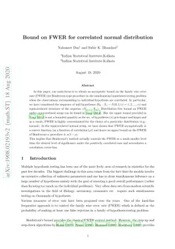 Bound on FWER for correlated normal distribution