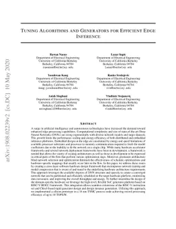 Tuning Algorithms and Generators for Efficient Edge Inference