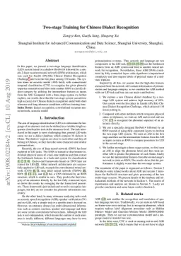 Two-stage Training for Chinese Dialect Recognition