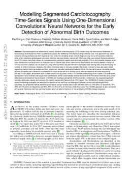 Modelling Segmented Cardiotocography Time-Series Signals Using
  One-Dimensional Convolutional Neural Networks for the Early Detection of
  Abnormal Birth Outcomes