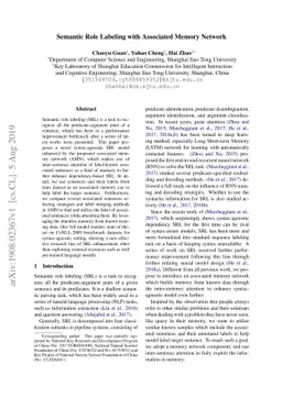 Semantic Role Labeling with Associated Memory Network