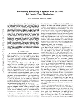 Redundancy Scheduling in Systems with Bi-Modal Job Service Time
  Distribution