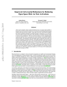 Improved Adversarial Robustness by Reducing Open Space Risk via Tent
  Activations