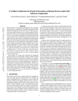 A Verified Architecture for Proofs of Execution on Remote Devices under
  Full Software Compromise