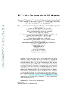 HPC AI500: A Benchmark Suite for HPC AI Systems