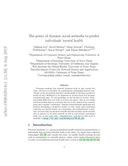 The power of dynamic social networks to predict individuals' mental
  health