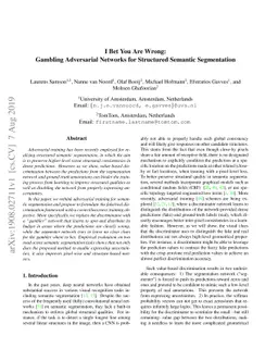 I Bet You Are Wrong: Gambling Adversarial Networks for Structured
  Semantic Segmentation