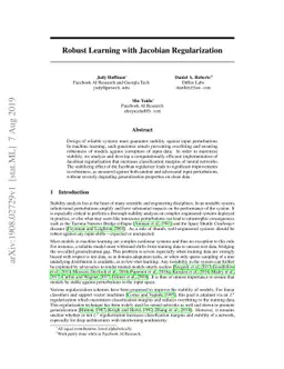 Robust Learning with Jacobian Regularization