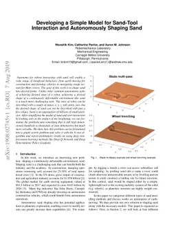 Developing a Simple Model for Sand-Tool Interaction and Autonomously
  Shaping Sand