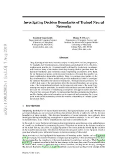 Investigating Decision Boundaries of Trained Neural Networks
