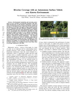 Riverine Coverage with an Autonomous Surface Vehicle over Known
  Environments
