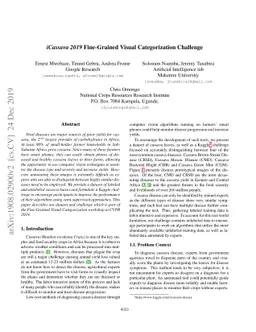 iCassava 2019 Fine-Grained Visual Categorization Challenge
