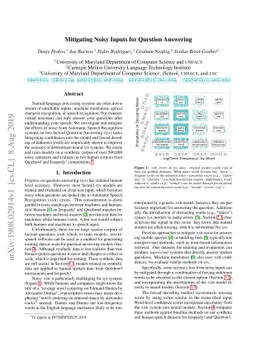 Mitigating Noisy Inputs for Question Answering