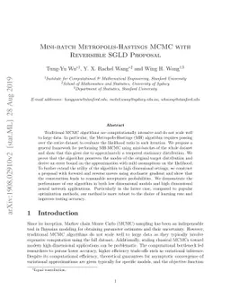 Mini-batch Metropolis-Hastings MCMC with Reversible SGLD Proposal
