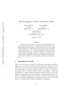 Bootstrapping a stable computation token