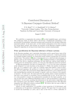 Contributed Discussion of "A Bayesian Conjugate Gradient Method"
