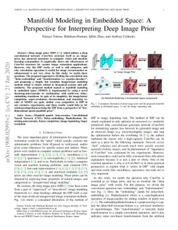 Manifold Modeling in Embedded Space: A Perspective for Interpreting Deep
  Image Prior