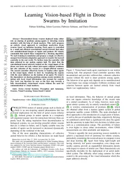 Learning Vision-based Flight in Drone Swarms by Imitation