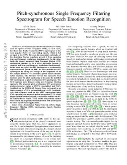 Pitch-Synchronous Single Frequency Filtering Spectrogram for Speech
  Emotion Recognition