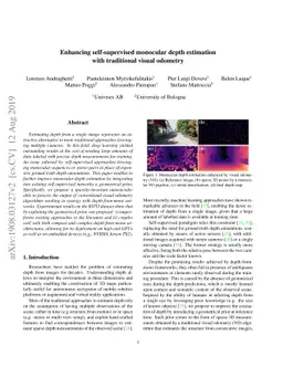 Enhancing self-supervised monocular depth estimation with traditional
  visual odometry