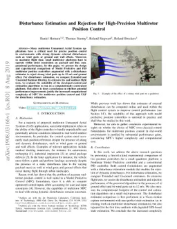 Disturbance Estimation and Rejection for High-Precision Multirotor
  Position Control