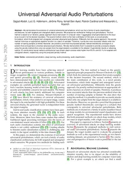 Universal Adversarial Audio Perturbations