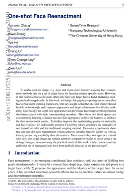 One-shot Face Reenactment