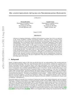 De-anonymization Attacks on Neuroimaging Datasets