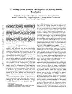 Exploiting Sparse Semantic HD Maps for Self-Driving Vehicle Localization