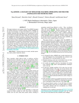 ToyADMOS: A Dataset of Miniature-Machine Operating Sounds for Anomalous
  Sound Detection